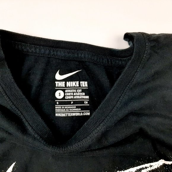 The Nike Tee Mens T-Shirt Size S Black Cotton Athletic Cut - Picture 3 of 4